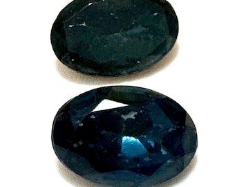 Vintage Oval Blue Glass Cabochon with Foil Back, Vintage Oval Blue Glass CAB, Oval Cabochon, Oval CAB 20 pieces CAB565BM