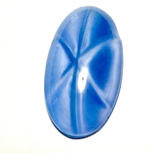 Vintage Oval Blue Glass Star Design Cabochon, Blue Glass CAB, Blue Glass Cabochon, Oval Glass Cabochon 12 piece CAB19B
