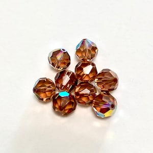 Vintage Swarovski Topaz Crystals, Topaz AB 5300,  Topaz Swarovski Crystal, Swarovski Crystal, Faceted Bi-Cone Topaz Crystal 20 piece SW20T
