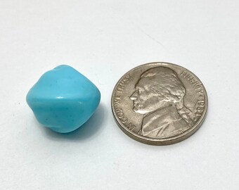 Lot De 300 Perles Anciennes En Verre Bleu Pastel - Forme Torsadée, 7x4 Mm - Fond De Stock France - Occasion