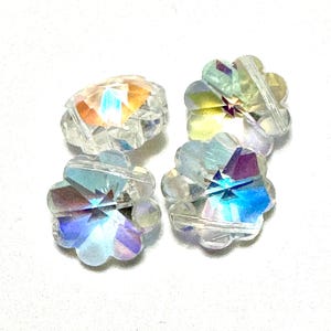 Vintage Swarovski Crystal AB Flower Margarita Bead, Swarovski 12mm Crystal Flower Bead, Flower Beads, Swarovski Crystal Bead 10 piece SW302C