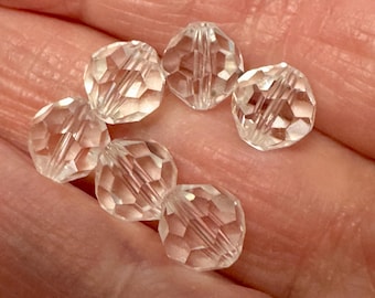 Vintage Clear 8mm Round Swarovski Crystals, Art. 5300, 12 piece SW309C
