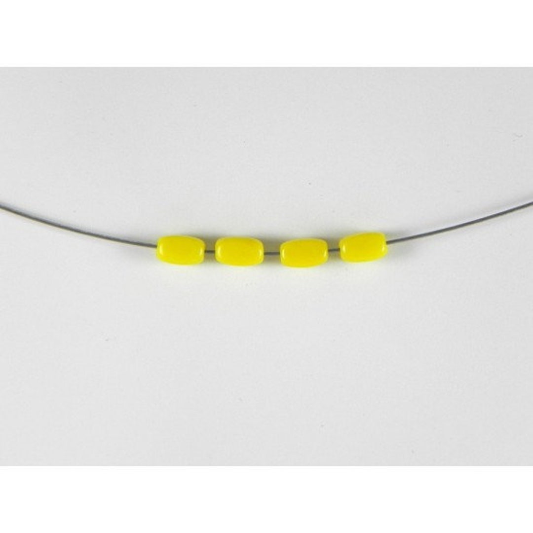 Vintage Oval Sunshine Yellow Glass Beads, Yellow Glass Beads, Oval