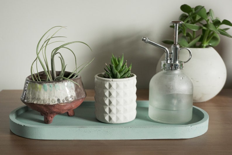 Large Concrete Oval Tray Decorative Tray Concrete Decor Etsy