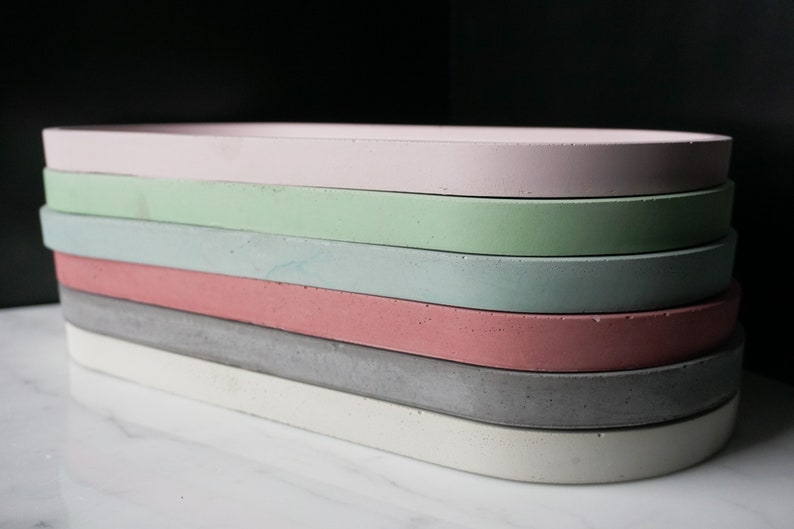 Large Concrete Oval Tray Decorative Tray Concrete Decor Etsy