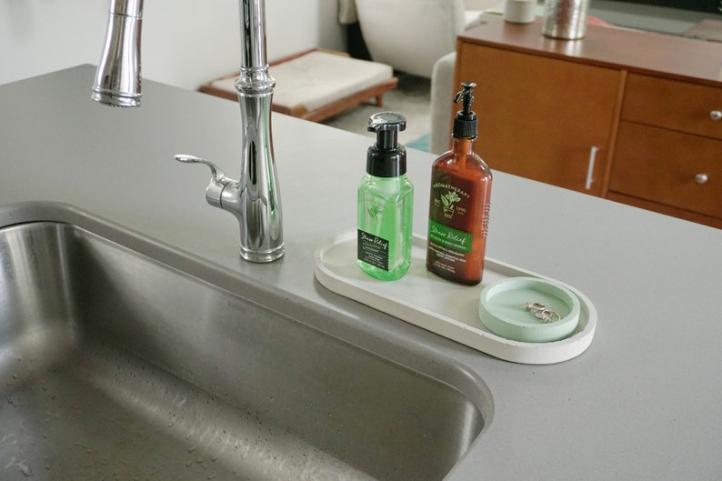 Large Concrete Oval Tray Decorative Tray Concrete Decor Etsy