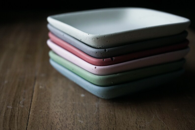 SM Square Concrete Jewelry Dish Trinket Dish Concrete Etsy