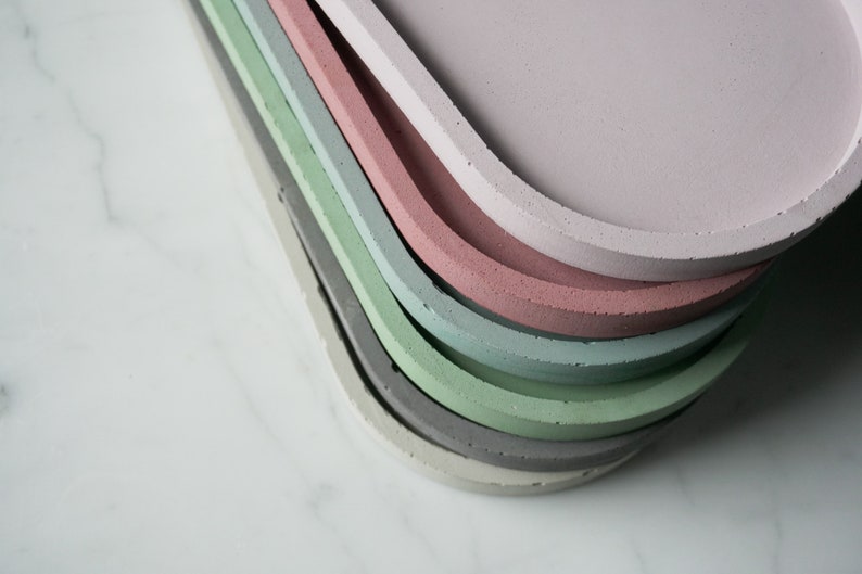 Large Concrete Oval Tray Decorative Tray Concrete Decor Etsy