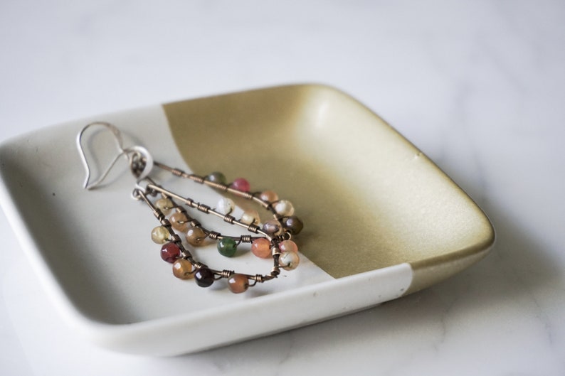 Small Square Concrete Jewelry Dish Trinket Dish Concrete Etsy