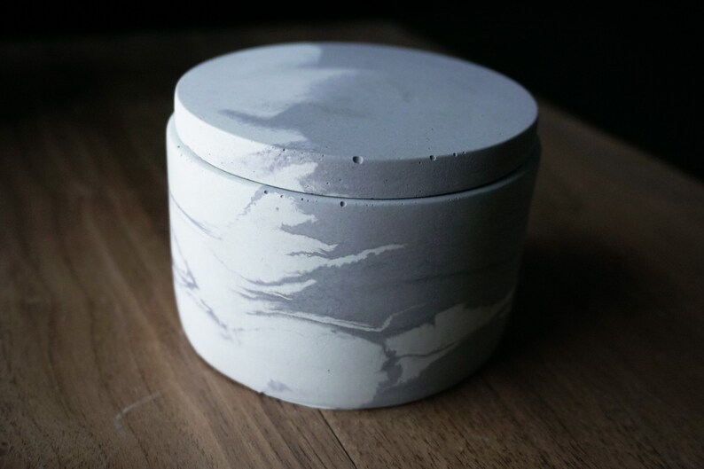 Concrete Jar With Lid Concrete Decor Home Decor Jewelry Etsy