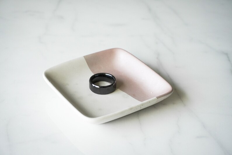 Small Square Concrete Jewelry Dish Trinket Dish Concrete Etsy