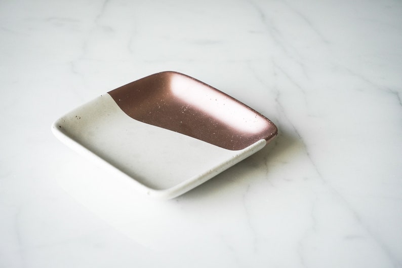 Small Square Concrete Jewelry Dish Trinket Dish Concrete Etsy