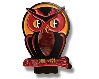 Limited Edition Vintage Style Halloween Owl Enamel Pin