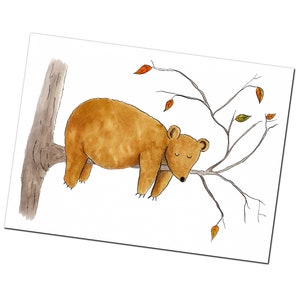 Carte de voeux mignonne d'ours dans une conception fantaisiste | Peint par Kris Miners
