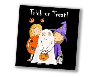 Trick or Treat Halloween Greetings Card - Halloween Party Invite, by Kris Miners