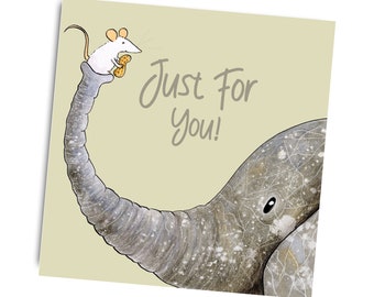 Elephant and Mouse Greetings Card | by Kris Miners