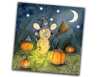 Mousey Jack, the Halloween Mouse Greetings Card - By Kris Miners