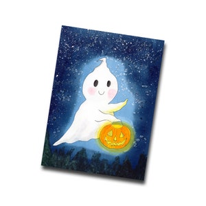 Niedliche Gruss-Laternen-Grußkarte, Halloween-Gespenster-Karte mit Umschlag