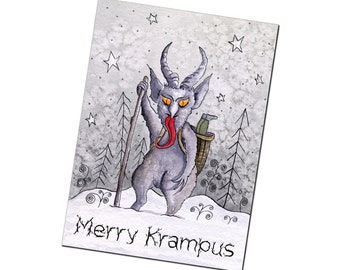 Merry Krampus Christmas Card | Illustrated by Kris Miners