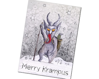 Merry Krampus Christmas Card | Illustrated by Kris Miners