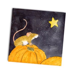 Whimsical Halloween Star Mouse Greetings Card, By Kris Miners