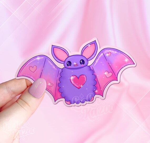 Cute Bat Vinyl Sticker Pastel Goth Kawaii Decals Witchy Etsy