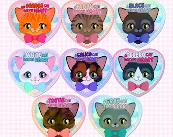 Cat Owner Cute Holographic Vinyl Sticker, Kawaii Sticker, Colorful Sticker, Cat Lover Sticker, Laptop Sticker, Water Bottle Sticker, Planner