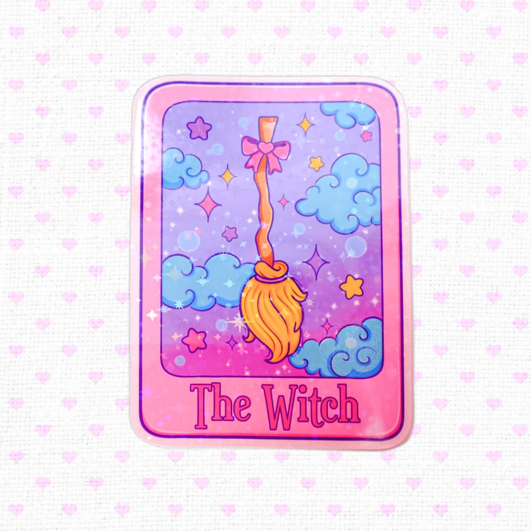 The Witch Tarot Card Holographic Sticker - Kawaii Celestial Witchy ...