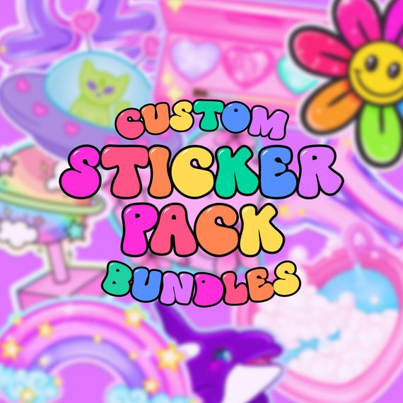 Custom Sticker Bundle Sticker Pack, Aesthetic Stickers, Sticker Set,  Kidcore Stickers, Cute Laptop Decal, Sticker Shop, Kawaii, Cool Sticker 