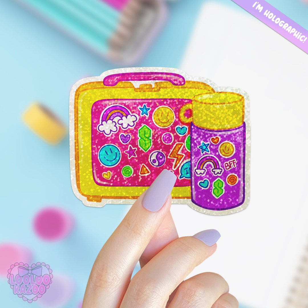 Holographic 90s Kidcore Lunch Box Vinyl Die Cut Sticker for Water ...