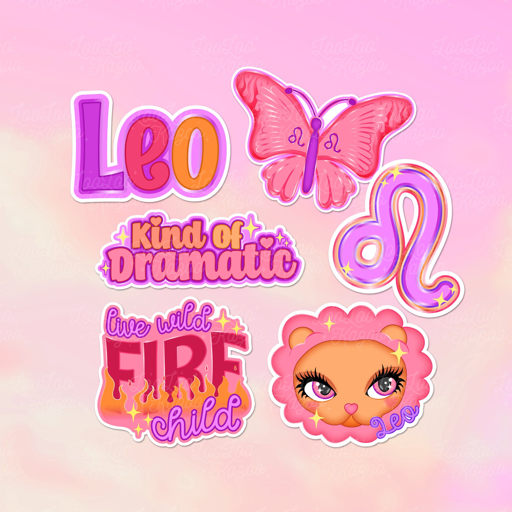 Leo Zodiac Vinyl Sticker Pack Aesthetic Stickers Cute | Etsy