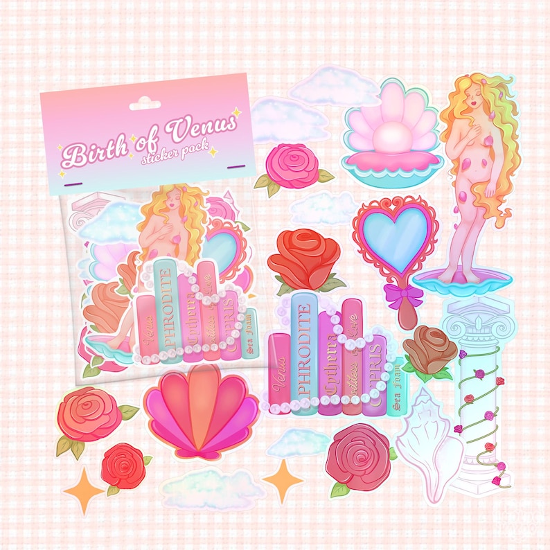 20 Pack Birth of Venus Vinyl Sticker Pack, Holographic or Matte ...