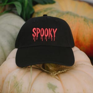 Spooky Embroidered Hat, Halloween Spooky Hat, Adjustable Baseball Cap, Spooky Halloween Snapback Hat, Spooky Season Cap, Halloween Gift Idea
