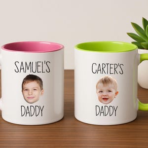 Custom Baby Face Mug, Personalized Baby Name Mug,Fathers Day Gift for Daddy or Grandpa, First Fathers Day Mug, Custom Photo Mug for Dad