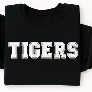 Sudadera de mascota personalizada, sudadera de equipo con estampado abullonado personalizado, sudadera con nombre de equipo deportivo personalizado, suéter con estampado en relieve de espíritu escolar