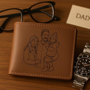 Personalisierte Bildbrieftasche für Männer, individuell gravierte Fotobrieftasche, Vatertagsgeschenke für Papa, Vater-Geburtstagsgeschenke, trendige Geschenke für Ehemann