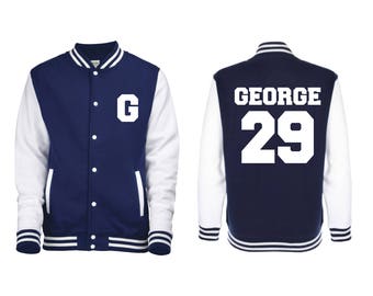 Personalized Initial, Name and Number Varsity Jacket, Letterman Jacket