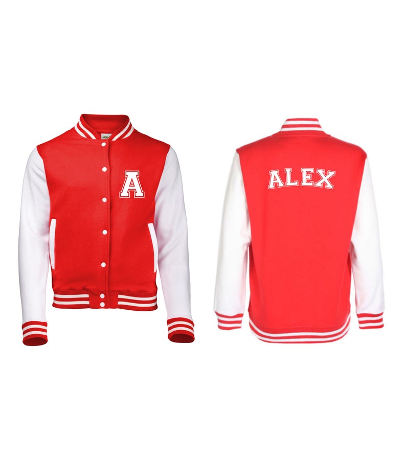 Personalized Initial and Name Varsity Jacket, Letterman Jacket image 4