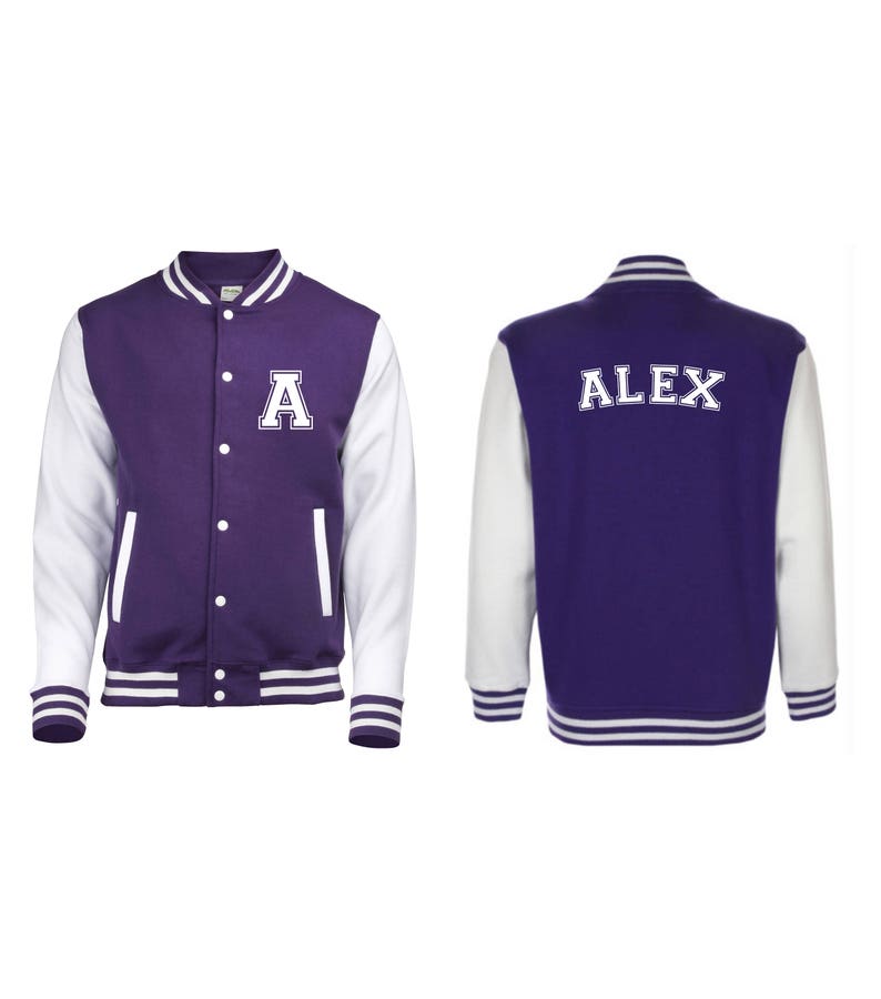 Personalized Initial and Name Varsity Jacket, Letterman Jacket image 5