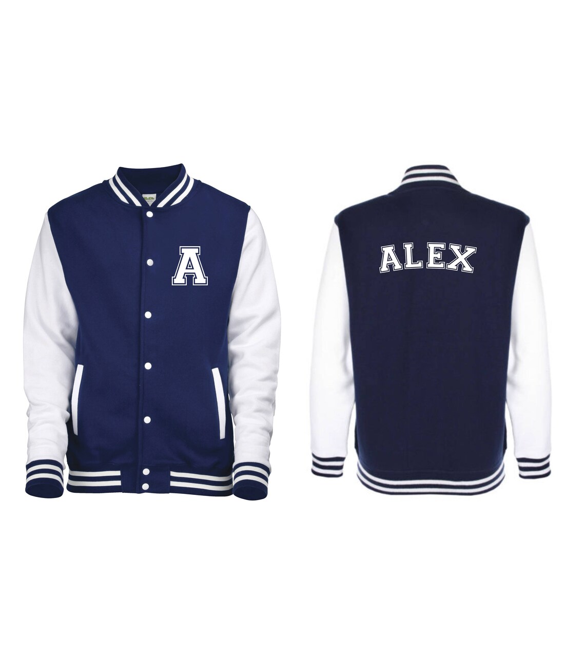 Personalized Initial and Name Varsity Jacket Letterman Jacket Etsy