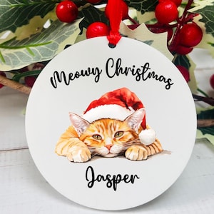 Personalised Cat Tree Decoration, Cat Bauble, Personalised Christmas Decoration, Christmas Keepsake, Cat Ornament, Cat gift