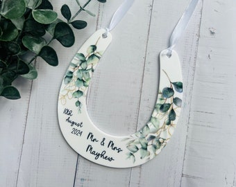 Personalised Lucky Horseshoe Wedding Gift, Wedding Gift, Just Married Gifts, Wedding Keepsake, Custom Wedding Gift, Good Luck Gift