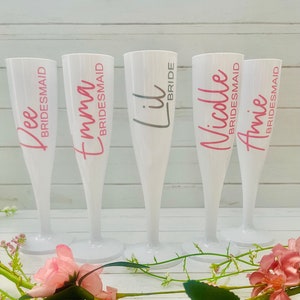 Personalised Champagne Flutes, Bridal Party Champagne Glasses, Hen Party Flutes, Bachelorette Flutes, Name Flute, Bridesmaid Proposal Ideas
