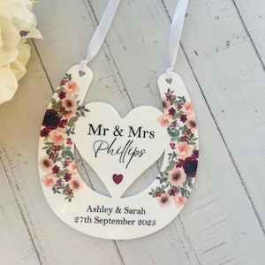 Herradura de la suerte personalizada, regalo de boda para parejas, regalos para recién casados, recuerdo de boda, regalo de boda personalizado, regalo de buena suerte