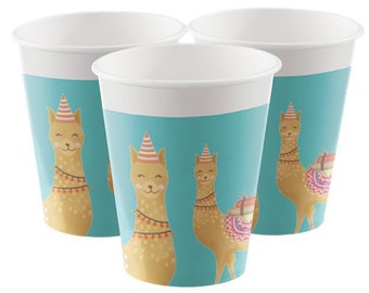 Boho Napkins Llama Party Theme Party Decorations Boho Llama Theme Party Mexican Party Summer Party Cups Stylish