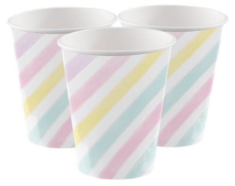 8 Unicorn Party Cups Unicorn Birthday Party Unicorn Party Supplies Unicorn Theme Decorations Unicorn Sparkle Pastel Party