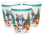 8 Woodland Party Cups, Woodland Birthday, Woodland Baby Shower, Woodland Party Theme, Woodland Creatures, Kids Party, Forrest Party