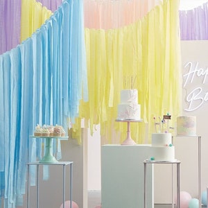 12pk Rainbow Streamers Party Decorations, 2x6pk Crepe Paper