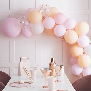 Pink Pastel Peach Balloon Arch Kit, Team Bride Balloon Arch, Pastel Balloon Garland Kit, Baby Shower Balloons, Wedding Balloons