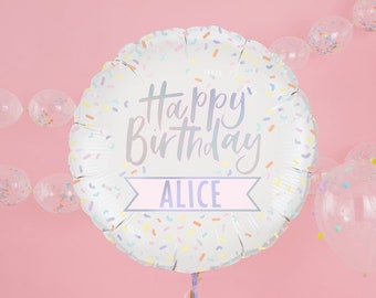 Personalised Happy Birthday Balloon, Birthday Balloon, Personalised Balloon Kit, Pastel Party, Pastel Pink Birthday Decor, Foil Balloon